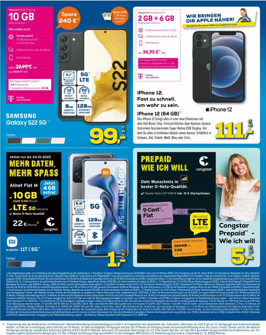 Aktueller Prospekt Euronics - Prospekte - von 31.08 bis 07.09.2022 - strona 4 - produkty: Apple, bier, bio, congstar, decke, ente, iphone, IPhone 12, kamera, ring, sim, Ti