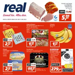 Gazetka promocyjna Real - Gazetka - ważna od 10.09 do 10.09.2022 - strona 1 - produkty: aqua, aquastop, auto, banane, bananen, braten, butter, chiquita, eis, ente, gin, Kette, krombache, krombacher, lindt, meggle, mini pralinés, natur, original wagner, reis, Rückenbraten, rum, schwein, schweine, schweinerücken, Spektrum, steak, steaks, Streichzart, Ti, wagner, wein, weine