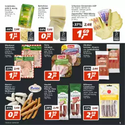 Gazetka promocyjna Real - Gazetka - ważna od 10.09 do 10.09.2022 - strona 5 - produkty: appenzeller, auer, aufschnitt, Bau, Bauer, butter, butterkäse, deutscher schnittkäse, edamer, eis, elle, emmentaler, gin, grünländer, hartkäse, herta, houdek, kabanos, Käse, landschinken, Meister, milch, Mini-Salami, nuss, paprika, reis, salami, schinken, schnittkäse, serrano, sim, Weißwurst, wiener, wiesbauer, wiltmann, wurst