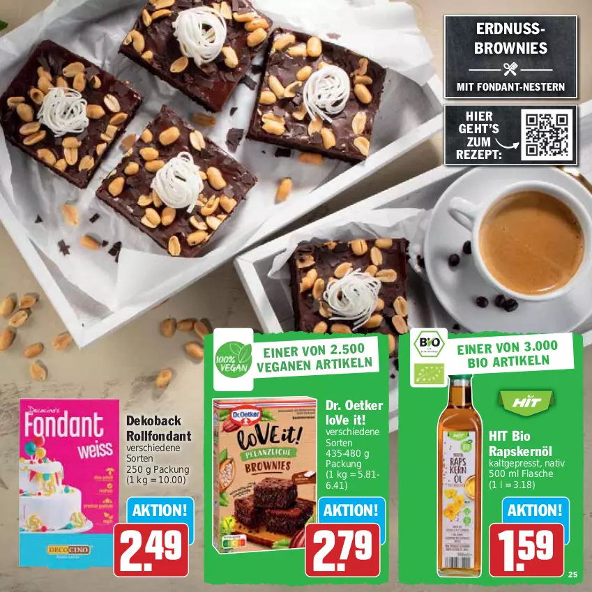 Aktueller Prospekt Hit - Prospekte - von 05.06 bis 24.06.2023 - strona 25 - produkty: bio, brownie, brownies, Dr. Oetker, erdnuss, flasche, nuss, rezept, Ti