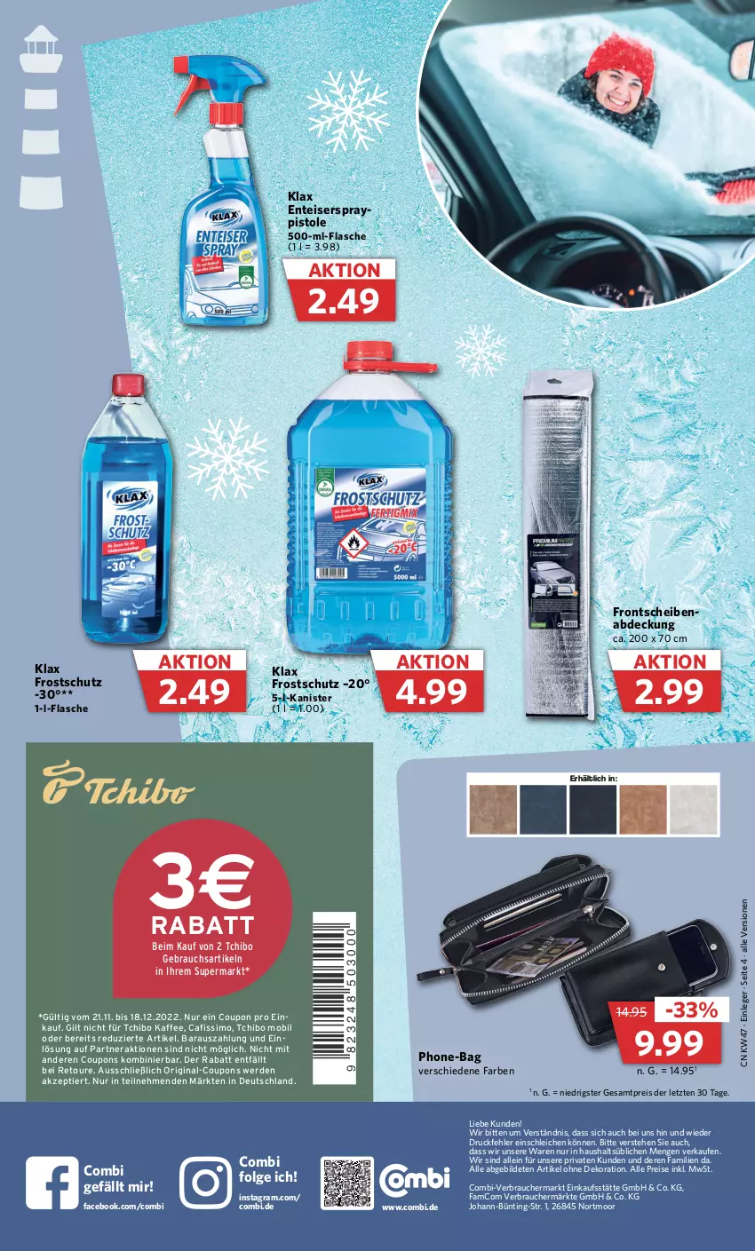 Aktueller Prospekt Combi - Prospekte - von 28.11 bis 03.12.2022 - strona 4 - produkty: Cafissimo, coupon, coupons, dekoration, eis, ente, erde, flasche, gin, kaffee, LG, Rauch, reis, Schleich, sim, Tchibo, Ti, ZTE