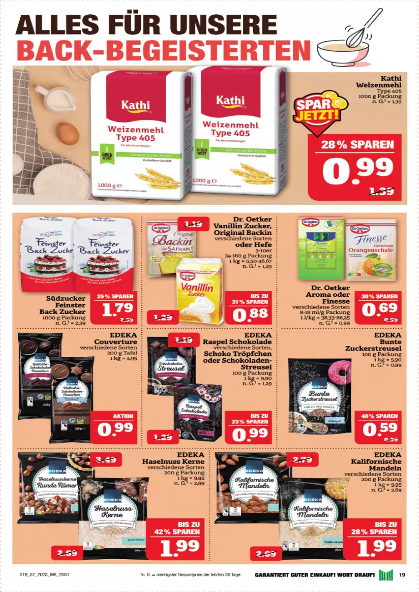 Aktueller Prospekt Marktkauf - Prospekt - von 10.09 bis 16.09.2023 - strona 20 - produkty: deka, Dr. Oetker, eis, finesse, haselnuss, Hefe, mandel, mandeln, mehl, nuss, reis, Safran, schoko, schokolade, schokoladen, südzucker, Ti, type 405, weizenmehl, ZTE, zucker