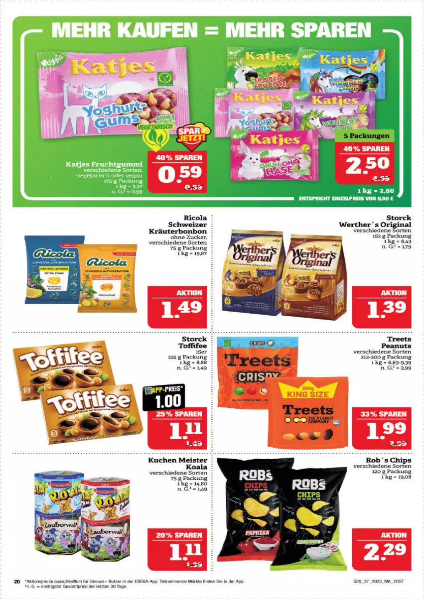 Aktueller Prospekt Marktkauf - Prospekt - von 10.09 bis 16.09.2023 - strona 21 - produkty: aktionspreis, chips, cola, deka, eis, Hela, kräuter, kuchen, Meister, nuss, reis, Ricola, storck, Ti, toffifee, werther's, ZTE, zucker