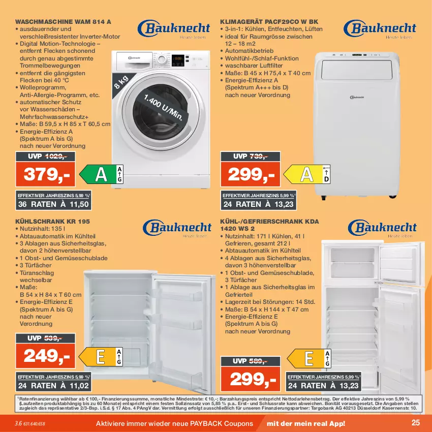 Aktueller Prospekt Real - von 31.07 bis 05.08.2023 - strona 25 - produkty: abtauautomatik, auer, auto, Bank, coupon, coupons, eis, elle, ente, gefrierschrank, klimagerät, kühlschrank, LG, obst, payback, reis, rum, Schrank, Spektrum, Ti, tisch, trommel, türanschlag wechselbar, und gemüse, waschmaschine, wasser, wolle