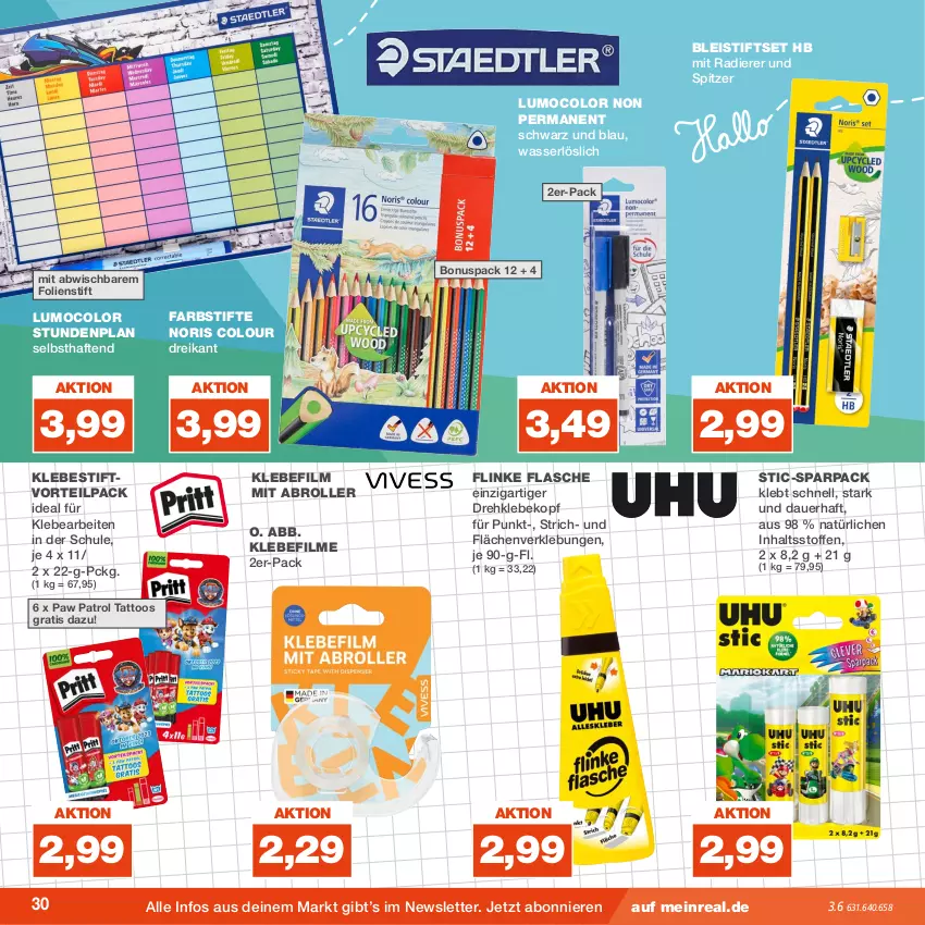 Aktueller Prospekt Real - von 31.07 bis 05.08.2023 - strona 30 - produkty: auer, beko, Bleistift, eis, farbstifte, flasche, Flinke Flasche, Paw Patrol, Roller, stifte, Ti, wasser