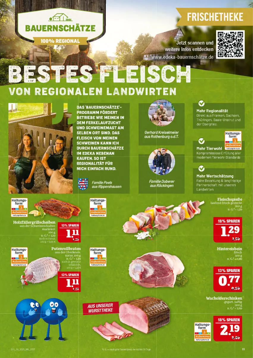 Aktueller Prospekt Marktkauf - Prospekt - von 04.05 bis 10.05.2025 - strona 11 - produkty: auer, Bau, Bauer, braten, deka, eis, fleisch, Fleischspieße, gewürz, grill, Holz, Laufen, Mode, natur, Ofen, pute, Putenrollbraten, reis, ring, rollbraten, sac, schinken, schwein, schweine, Ti, wein, weine, ZTE