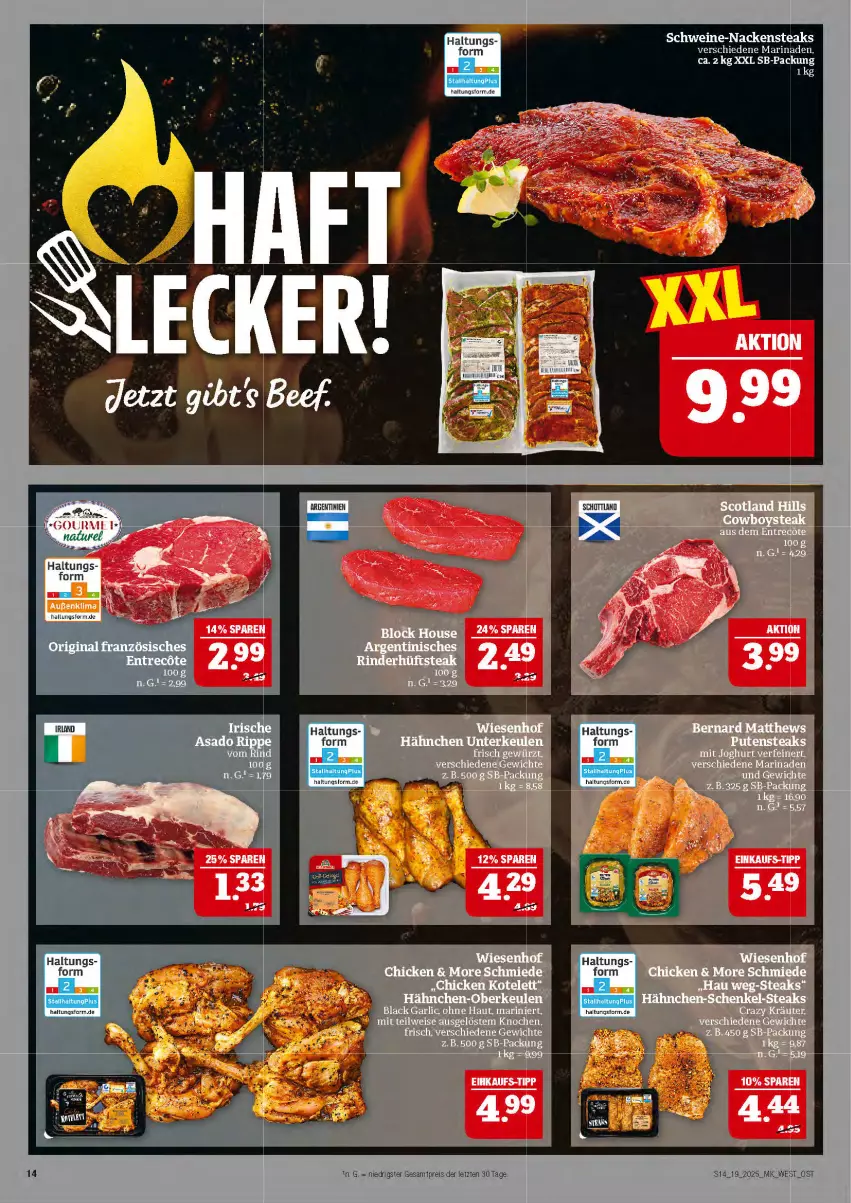 Aktueller Prospekt Marktkauf - Prospekt - von 04.05 bis 10.05.2025 - strona 14 - produkty: eis, marinade, Nackensteak, nackensteaks, reis, schwein, schweine, steak, steaks, Ti, wein, weine, ZTE