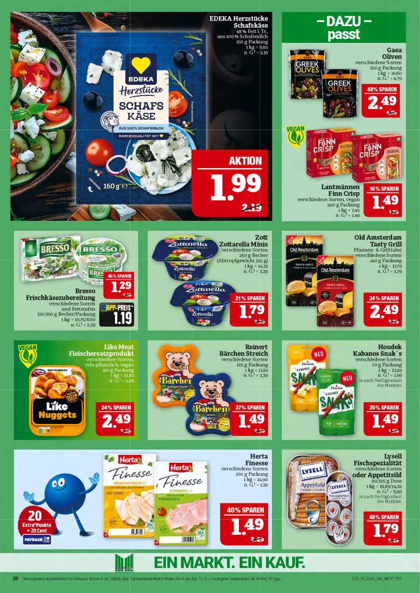 Aktueller Prospekt Marktkauf - Prospekt - von 04.05 bis 10.05.2025 - strona 20 - produkty: aktionspreis, Becher, bresso, curry, deka, eis, finesse, fisch, frischkäse, frischkäsezubereitung, Geflügel, grill, herta, houdek, kabanos, Käse, lysell, milch, nuss, Old Amsterdam, olive, oliven, pfanne, pfannen, reinert, reis, rel, schafskäse, Spezi, Ti, zott, zottarella, zottarella minis, ZTE