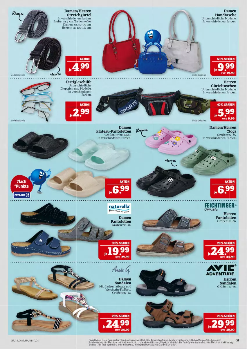 Aktueller Prospekt Marktkauf - Prospekt - von 04.05 bis 10.05.2025 - strona 37 - produkty: bett, bio, Brei, Clogs, dell, eis, elle, gürteltasche, Handtasche, Mode, natur, Naturella, pantolette, pantoletten, reis, rel, sandale, sandalen, schuhe, Spiele, Sport, Tasche, taschen, tee, Ti