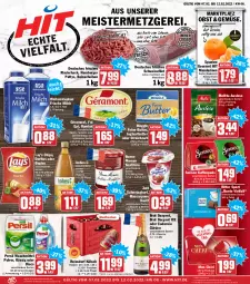 Gazetka promocyjna Hit - Prospekte - Gazetka - ważna od 12.02 do 12.02.2022 - strona 1 - produkty: Becher, beutel, bonne maman, brut, brut dargent, bugles, burger, butter, chips, Doritos, eis, elle, filet, flasche, fol epi, frische milch, géramont, glasflasche, hamburger, Hohes C, joghur, joghurt, kaffee, kaffeepads, Käse, Kette, konfitüre, mam, mandarine, mandarinen, mascarpone, medaillons, meggle, Meister, melitta, milch, Mon Chéri, natur, obst, persil, persil waschmittel, reis, reiss, rel, rind, rinder, ritter, ritter sport, saft, sahne, Sahnejoghurt, Schmelzkäse, schwein, schweine, schweinefilet, senseo, Sport, ssd, Streichzart, teller, Ti, waschmittel, weihenstephan, wein, weine, zott