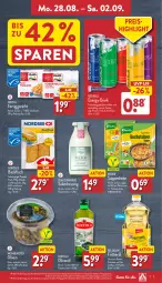 Gazetka promocyjna Aldi Nord - Von Montag - Gazetka - ważna od 02.09 do 02.09.2023 - strona 7 - produkty: backfisch, bertolli, braten, dressing, drink, eis, elle, erfrischungsgetränk, fertiggericht, fisch, flasche, Fondue, Frittieröl, frosta, getränk, gin, ideal zum braten, knorr, Nordsee, olive, oliven, olivenöl, red bull, reis, remoulade, salat, salatdressing, suppe, suppen, suppenliebe, teller, Ti, Tiere, ZTE, Zum Dorfkrug