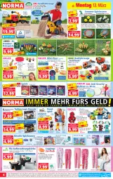 Gazetka promocyjna Norma - Norma - Gazetka - ważna od 20.03 do 20.03.2023 - strona 4 - produkty: akku, Anhänger, asti, auer, ball, batterie, batterien, Bau, Bauer, baumwolle, Bebe, blume, blumen, Buggy, buntstifte, dell, eis, Elan, elle, fernbedienung, gin, Handy, Holz, koffer, kraft, Kreide, Kugel, lachs, leds, leggings, LG, Liege, Mett, mikado, Mode, monster, Monster Truck, ndk, Pinsel, Puppe, quad, reis, rel, ring, rum, rwe, Schmetterling, Spiele, spielwaren, stifte, Ti, tisch, usb, wasser, wolle, würfel, zeichenblock