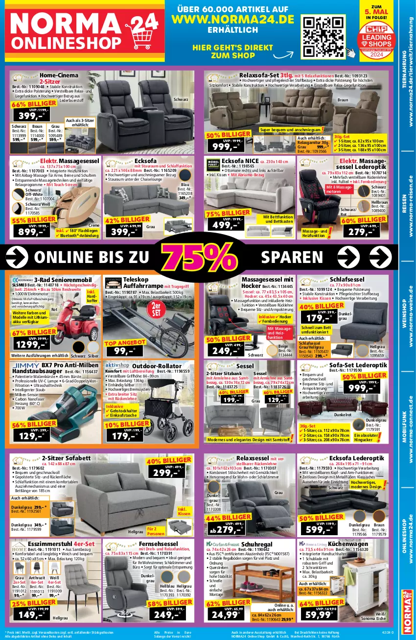 Aktueller Prospekt Norma - Norma - von 04.10 bis 20.10.2024 - strona 1 - produkty: akku, angebot, Bank, bett, bettkasten, braun, Brei, bürste, cin, creme, dell, Einkaufstasche, eis, Elektro, elle, ente, Esszimmer, fernbedienung, garnitur, gefu, handstaubsauger, handtuch, Handtuchhalter, hocker, Holz, Intel, kissen, koffer, küche, Küchen, Lampe, LG, Liege, mac, Mode, ndk, Nike, regal, reis, rel, relaxsessel, Ria, rückenlehne, rwe, Schal, schlafzimmer, Schrank, schuhregal, sessel, sitzbank, Sofa, sonoma eiche, staubsauger, stuhl, Tasche, Teleskop, Ti, tiernahrung, tragegriff, tuc, uhr, und bettkasten, wein, weine, weinshop