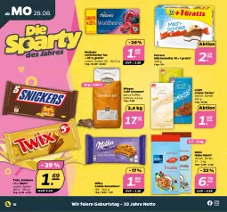 Gazetka promocyjna Netto - Woche 35 - Gazetka - ważna od 02.09 do 02.09.2023 - strona 10 - produkty: bohne, bohnen, cookie, eier, ferrero, hafer, kaffee, kaffeebohnen, kölln, lindor, lindt, mars, Meßmer, milch, Milchschnitte, milka, müsli, sensations, snickers, tee, Ti, twix