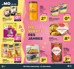 Gazetka promocyjna Netto - Woche 35 - Gazetka - ważna od 02.09 do 02.09.2023 - strona 12 - produkty: dreistern, eier, eintopf, eis, elle, früchte, hundesnack, hundesnacks, kartoffel, Kartoffelpüree, kraft, Nassnahrung, püree, reis, Schal, Schale, sheba, snack, snacks, suppe, Ti, topf, Trockennahrung, vita, vitakraft, whiskas