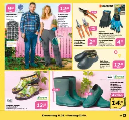 Gazetka promocyjna Netto - Woche 35 - Gazetka - ważna od 02.09 do 02.09.2023 - strona 23 - produkty: asti, Bau, baumwolle, Clogs, ente, erde, gardena, Garten, Gartenschere, handschuhe, hemd, hose, LG, Ria, Schere, schuhe, Ti, tisch, wasser, wolle