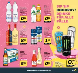 Gazetka promocyjna Netto - Woche 35 - Gazetka - ważna od 02.09 do 02.09.2023 - strona 9 - produkty: Alwa, bier, drink, drinks, energy drink, gerolsteine, gerolsteiner, Gorbatschow, leine, likör, mineralwasser, monster, Monster Energy, steiner, tee, Ti, volvic, wasser