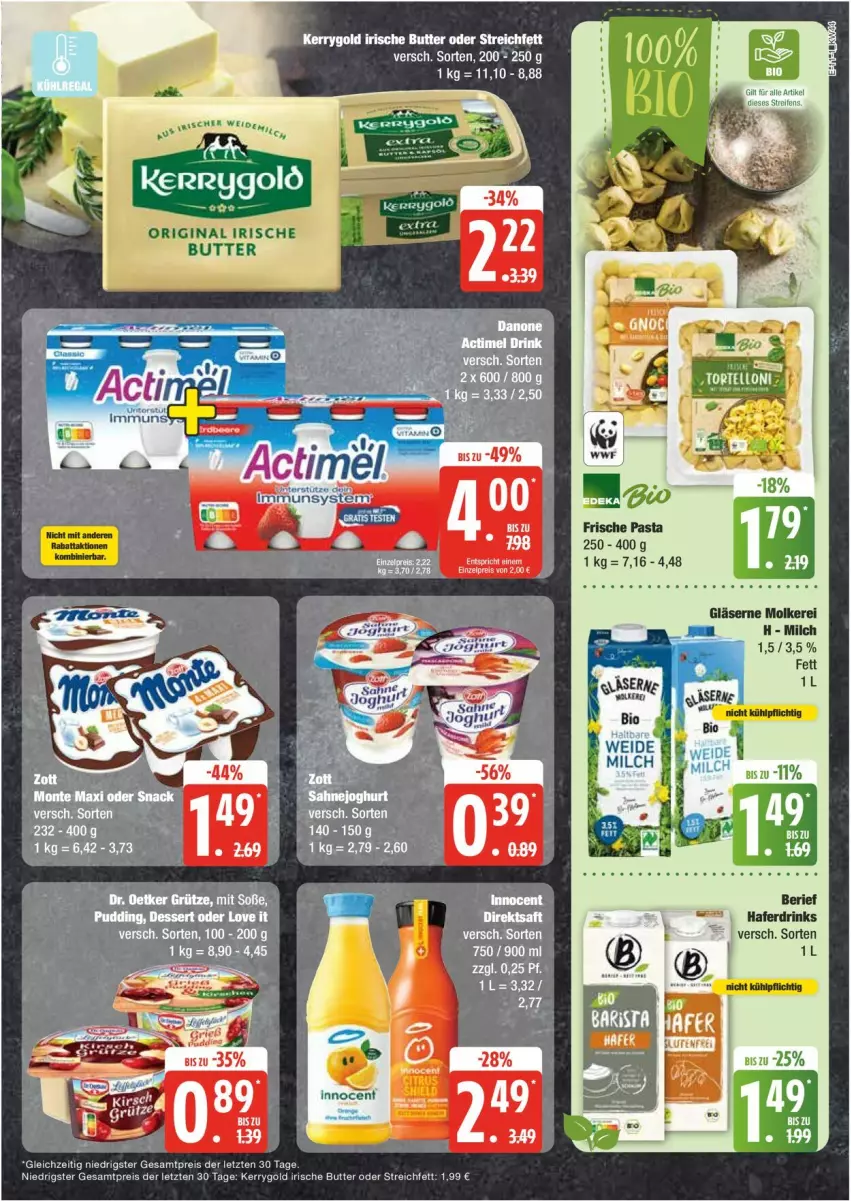 Aktueller Prospekt Edeka - Prospekte - von 28.10 bis 02.11.2024 - strona 11 - produkty: butter, eis, Frische Pasta, gin, Gläser, irische butter, kerrygold, milch, pasta, reis, Ti, ZTE