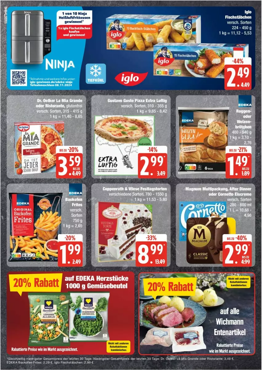 Aktueller Prospekt Edeka - Prospekte - von 28.10 bis 02.11.2024 - strona 12 - produkty: backofen, beutel, deka, Dr. Oetker, eis, fisch, fischstäbchen, fritteuse, gin, Heißluftfritteuse, iglo, Ofen, reis, ristorante, Ti, ZTE