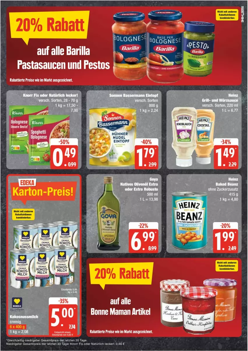 Aktueller Prospekt Edeka - Prospekte - von 28.10 bis 02.11.2024 - strona 13 - produkty: bonne maman, cocktail, eintopf, eis, hühner, knoblauch, knorr, knorr fix, mam, nudel, pasta, pesto, reis, sauce, saucen, Ti, topf, ZTE