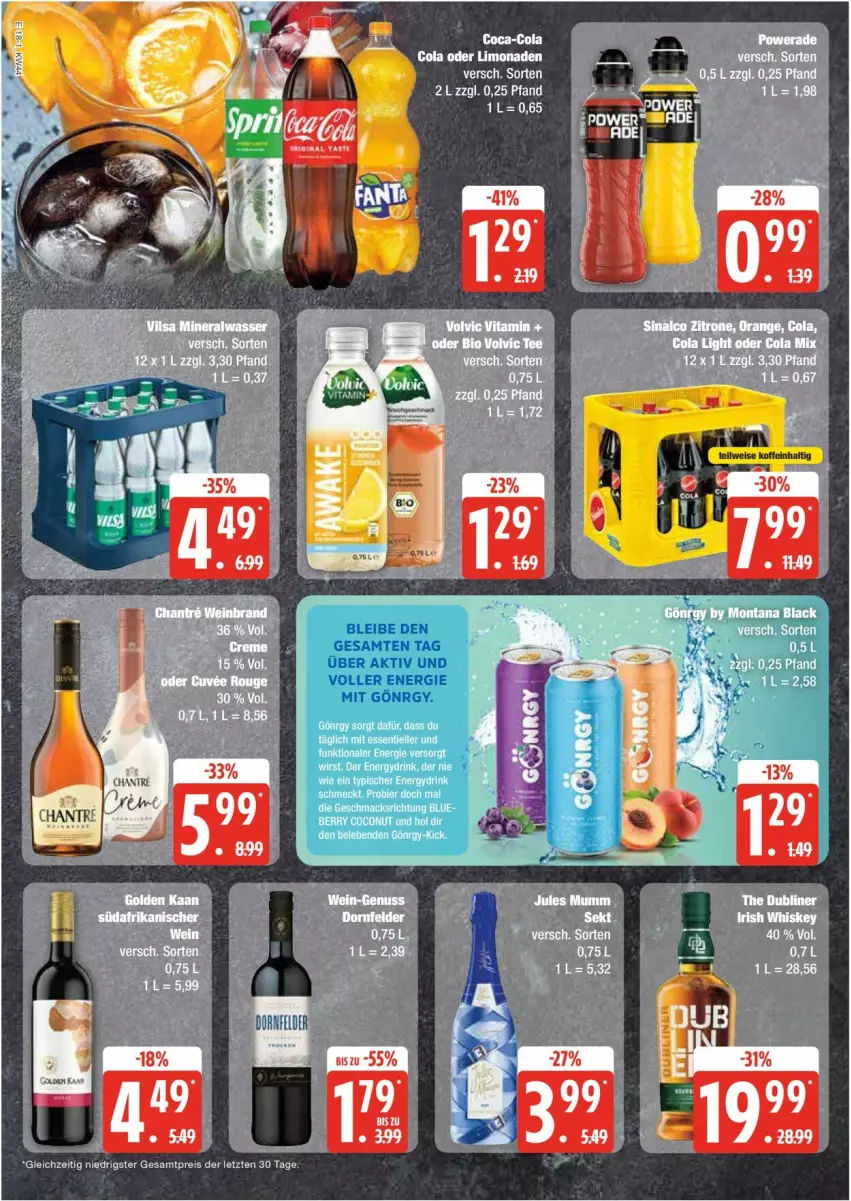 Aktueller Prospekt Edeka - Prospekte - von 28.10 bis 02.11.2024 - strona 18 - produkty: coca-cola, cola, drink, eier, eis, jules mumm, lack, mac, montana, mumm, reis, sony, tee, Ti, ZTE