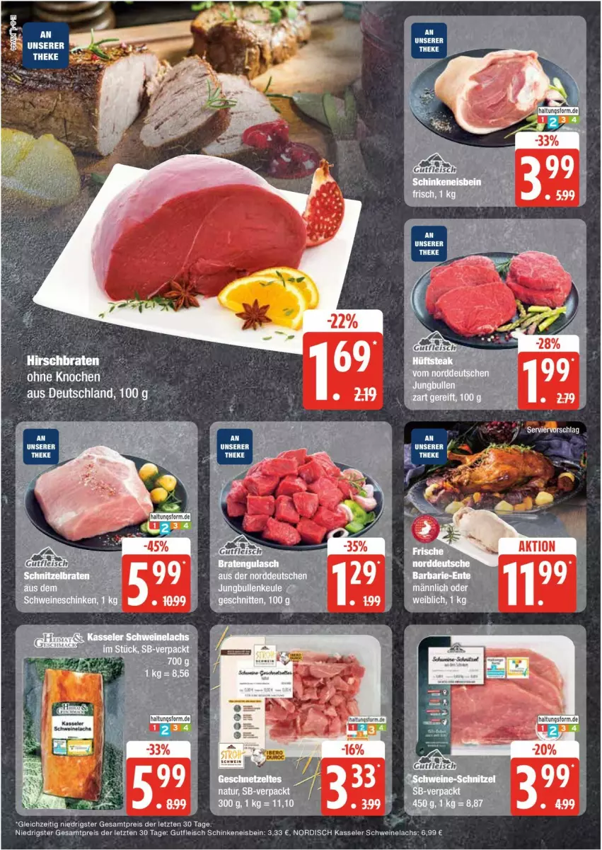 Aktueller Prospekt Edeka - Prospekte - von 28.10 bis 02.11.2024 - strona 8 - produkty: braten, eis, ente, fleisch, gutfleisch, kasseler, lachs, natur, reis, schinken, schnitten, schwein, schweine, Schweinelachs, Ti, wein, weine, ZTE