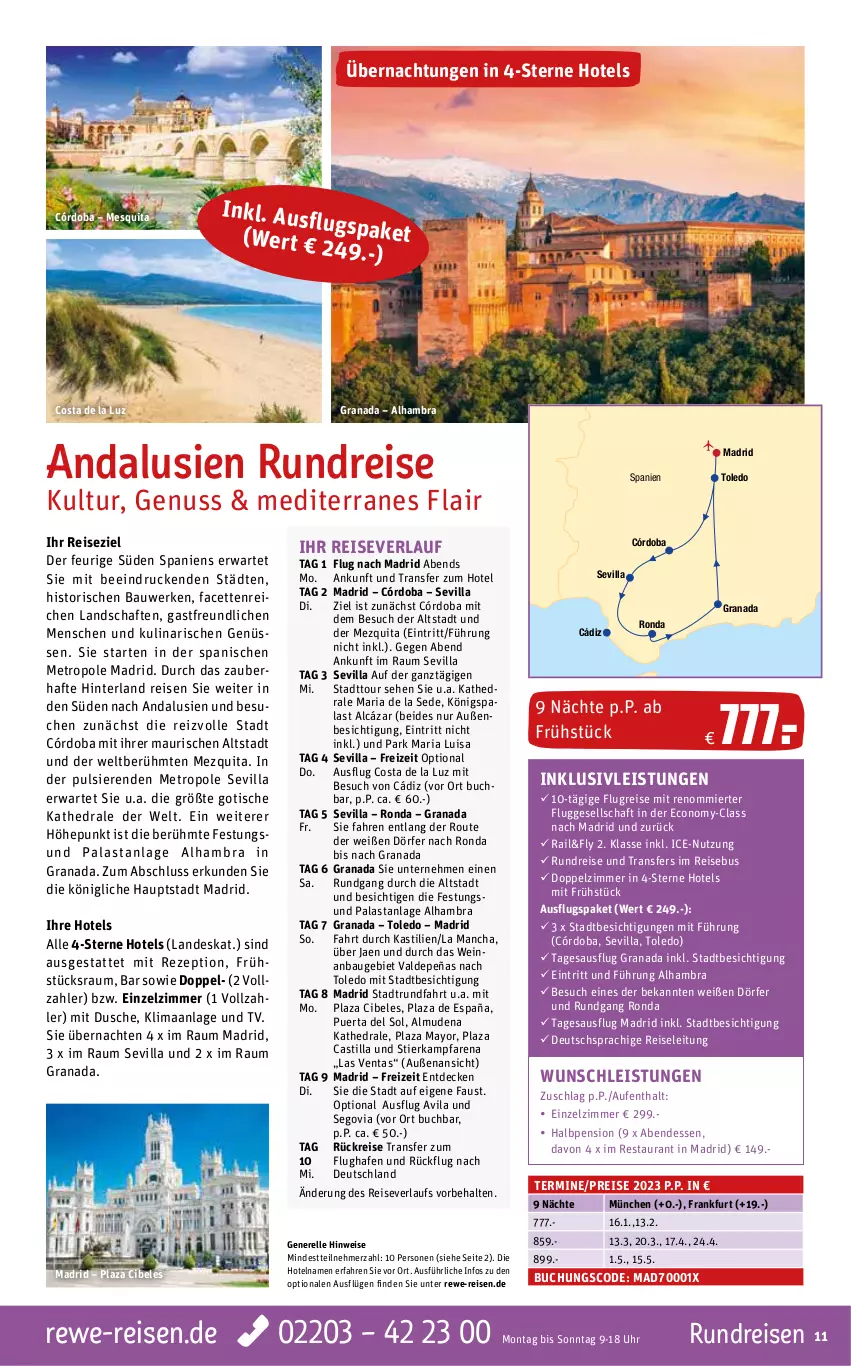 Aktueller Prospekt Rewe Reisen - Reiseprospekt - von 25.08.2023 bis 30.09.2022 - strona 11 - produkty: asti, aust, Bau, buch, decke, deutschsprachige reiseleitung, dusche, eier, eis, elle, grana, inklusivleistungen, Metro, nuss, Rana, reis, reiseverlauf, rel, rezept, Ria, Stier, Ti, tisch, uhr, Venta, wein, Yo