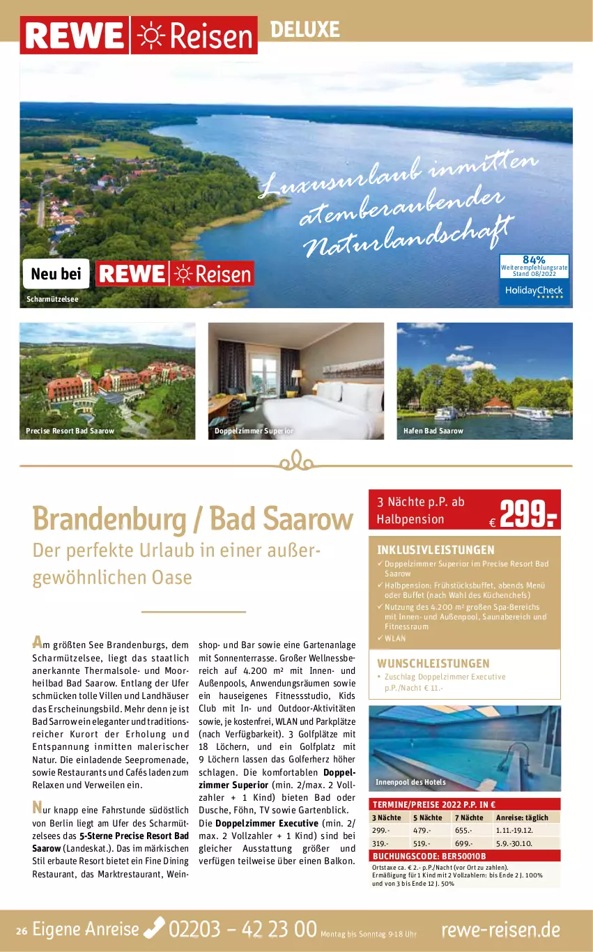 Aktueller Prospekt Rewe Reisen - Reiseprospekt - von 25.08.2023 bis 30.09.2022 - strona 26 - produkty: axe, Bad, Bau, buch, dusche, eier, eis, ente, Garten, inklusivleistungen, innenpool, küche, Küchen, Mütze, natur, naturland, pool, reis, rel, rwe, Ti, uhr, wein, wellnessbereich