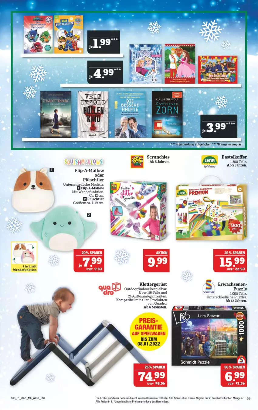 Aktueller Prospekt Marktkauf - Prospekt - von 19.12 bis 24.12.2021 - strona 33 - produkty: Bau, buch, dell, eis, elle, koffer, Mode, Plüsch, Puzzle, quad, Quadro, reis, spielzeug, teller, Ti