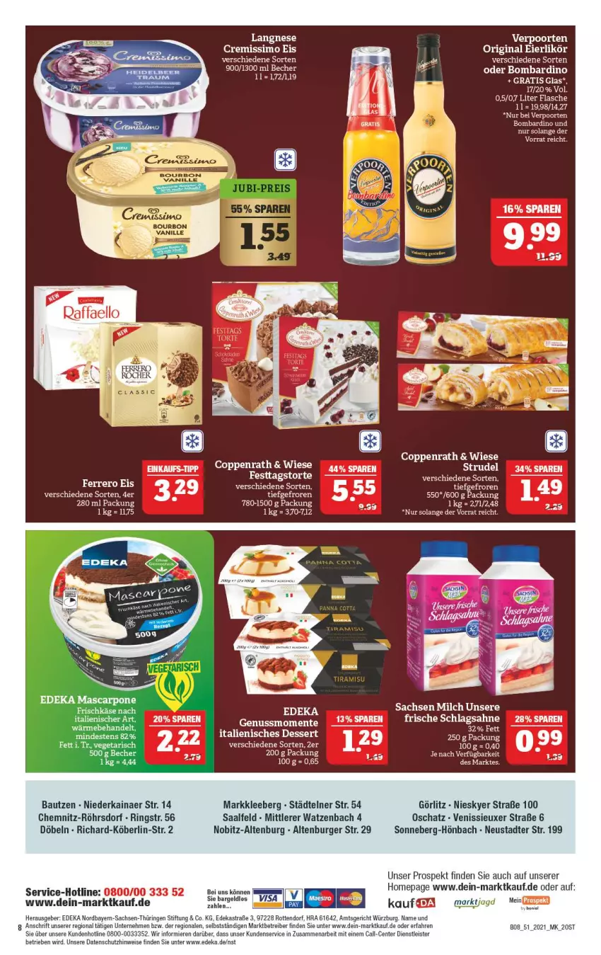 Aktueller Prospekt Marktkauf - Prospekt - von 19.12 bis 24.12.2021 - strona 48 - produkty: altenburger, Astra, Bau, Becher, bourbon, bourbon vanille, burger, coppenrath, cremissimo, deka, dessert, eier, eierlikör, eis, ente, ferrero, flasche, gin, Italienisches Dessert, likör, mascarpone, milch, nuss, Omep, ring, sac, sahne, schlagsahne, sim, Strudel, Ti, vanille, verpoorten