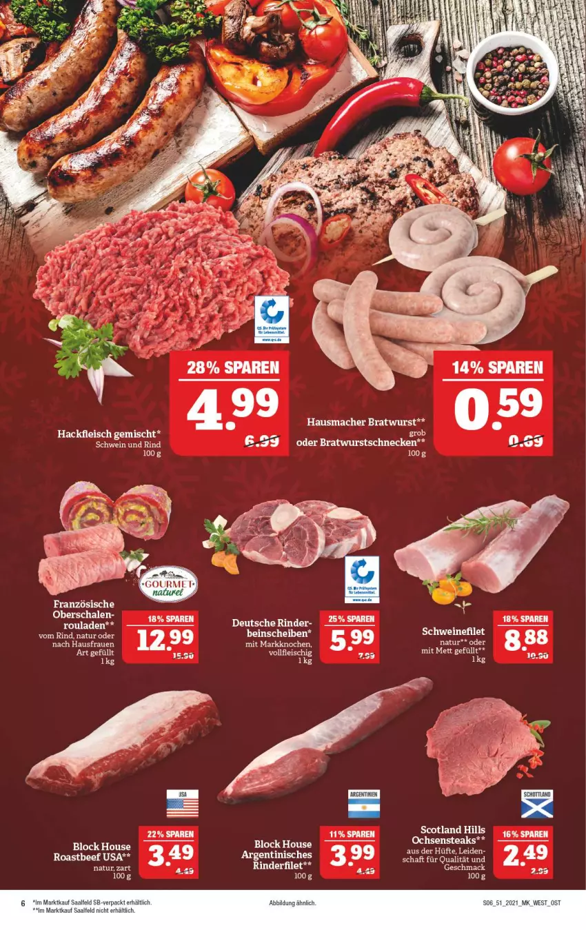 Aktueller Prospekt Marktkauf - Prospekt - von 19.12 bis 24.12.2021 - strona 6 - produkty: bratwurst, bree, eier, eis, fleisch, hackfleisch, hackfleisch gemischt, Hausmacher, HP, mac, Mett, natur, rel, rind, rinder, Schal, Schale, schott, schwein, schwein und rind, Ti, Tüte, wein, wurst