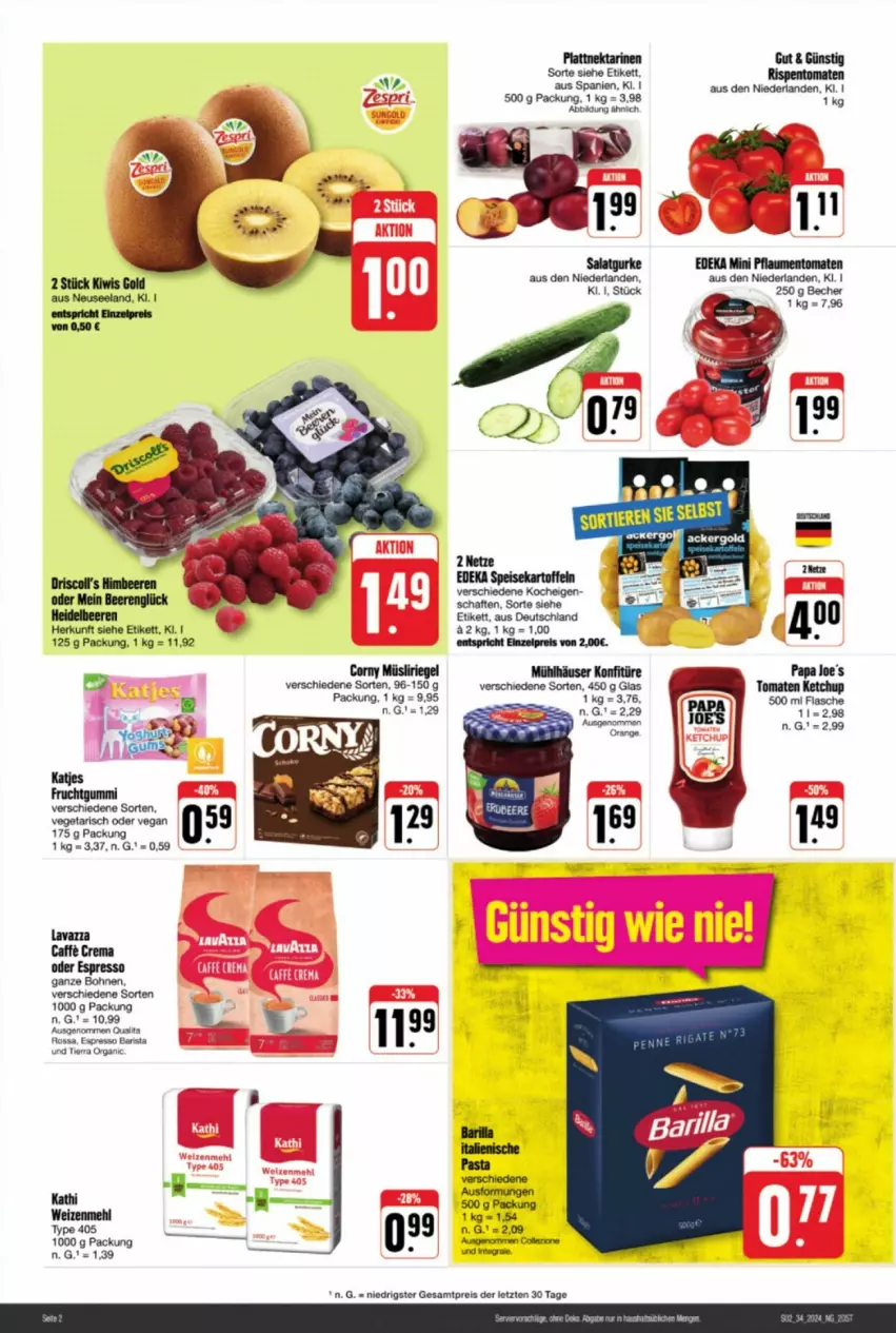 Aktueller Prospekt Edeka - Prospekte - von 17.08 bis 24.08.2024 - strona 2 - produkty: eis, Elan, mehl, reis, rispentomaten, Ti, tomate, tomaten, type 405, Vegeta, weizenmehl, ZTE