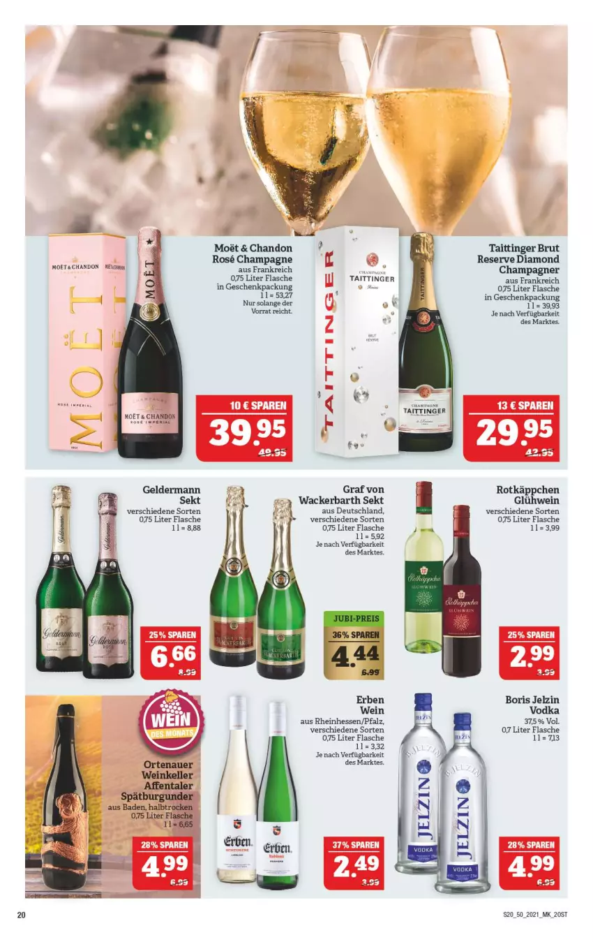 Aktueller Prospekt Marktkauf - Prospekt - von 12.12 bis 18.12.2021 - strona 20 - produkty: Boris Jelzin, brut, champagne, champagner, flasche, geldermann, geschenkpackung, Glühwein, Heu, jelzin, rotkäppchen, sekt, Ti, vodka, wein