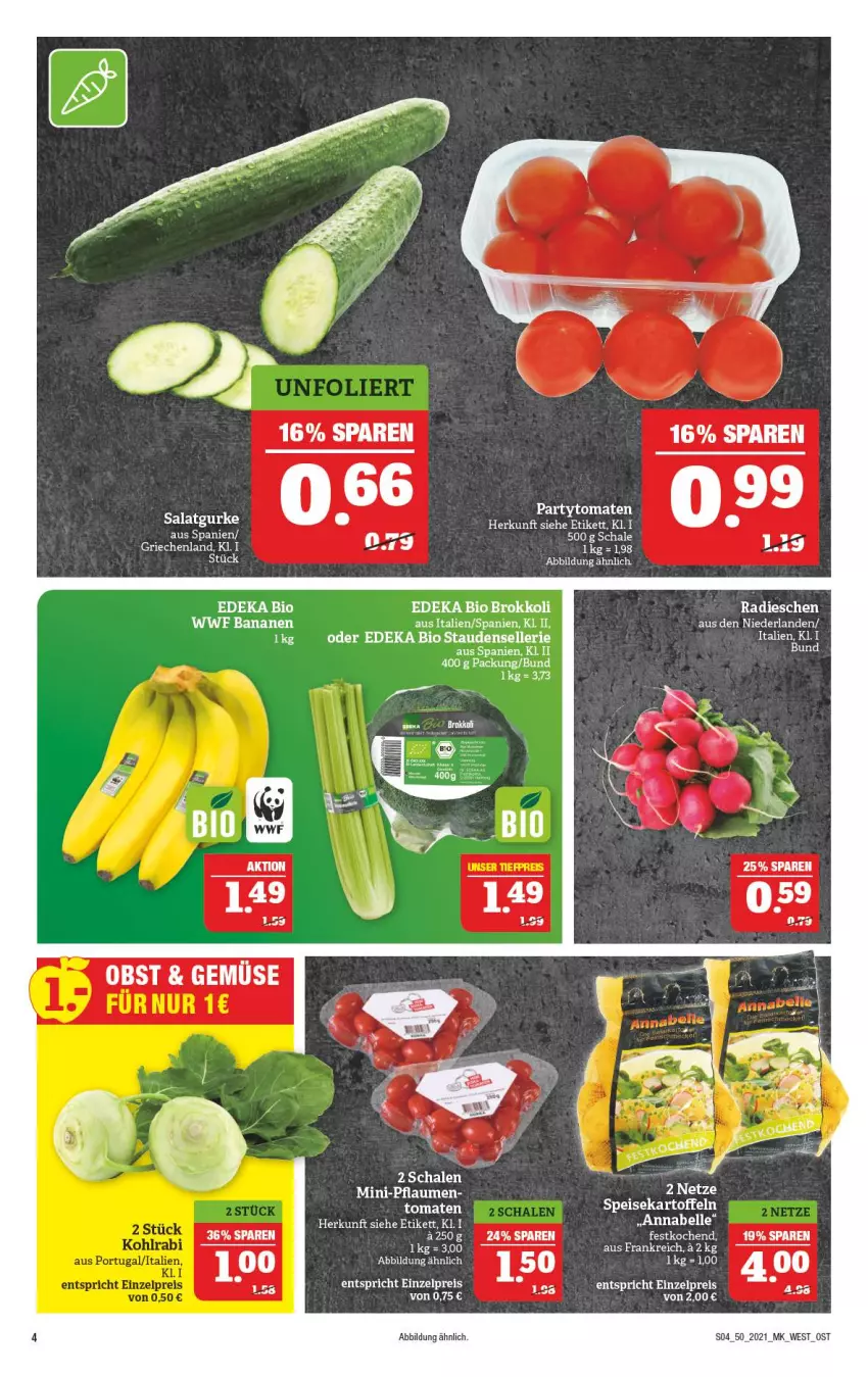 Aktueller Prospekt Marktkauf - Prospekt - von 12.12 bis 18.12.2021 - strona 4 - produkty: bio, brokkoli, deka, edeka bio, eis, elle, gurke, kartoffel, kartoffeln, salat, Salatgurke, Schal, Schale, speisekartoffeln, stauden, tomate, tomaten