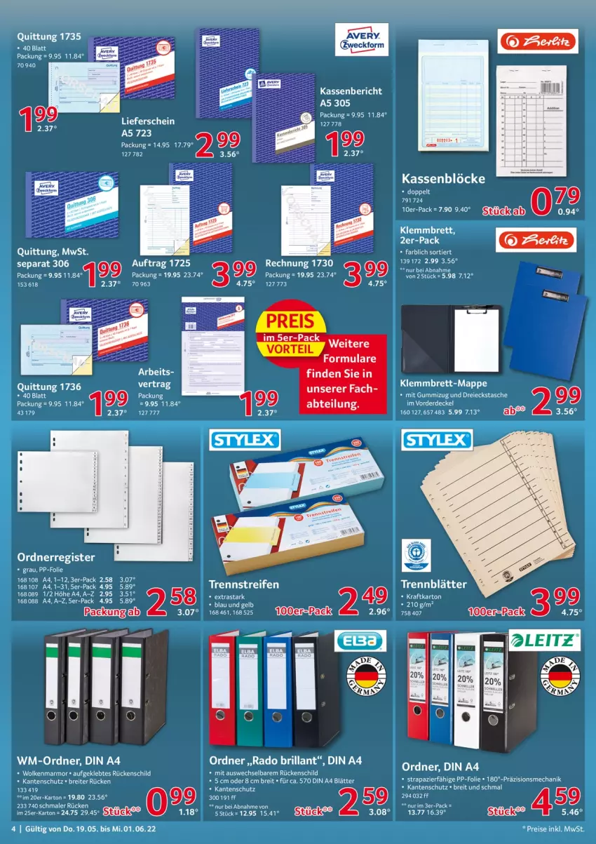 Aktueller Prospekt Selgros - Büro Kompakt - von 19.05 bis 01.06.2022 - strona 4 - produkty: Abtei, Brei, din a4, eis, kraft, ordner, reis, Tasche, Ti, weck