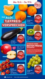 Gazetka promocyjna AldiSud - NÄCHSTE WOCHE - Gazetka - ważna od 17.02 do 17.02.2024 - strona 4 - produkty: aldi, angebot, aubergine, cocktail, decke, eis, gin, kiwi, kracher, mandarine, mandarinen, Pink Lady, reis, rispentomaten, Schal, Schale, Ti, tomate, tomaten, trauben, ZTE