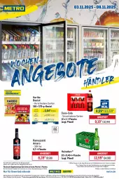 Gazetka promocyjna Metro - Wochen-Angebote Händler - Gazetka - ważna od 08.11 do 08.11.2025 - strona 1 - produkty: abholpreise, amaro, angebot, angebote, beutel, coca-cola, cola, coupon, eis, flasche, getränk, getränke, haribo, heineken, ilag, Metro, Palette, rama, ramazzott, ramazzotti, Rauch, reis, rwe, Ti, tiefpreis, zott