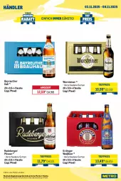 Gazetka promocyjna Metro - Wochen-Angebote Händler - Gazetka - ważna od 08.11 do 08.11.2025 - strona 5 - produkty: angebot, Berger, bier, eis, erdinger, flasche, getränk, getränke, Palette, pils, pilsner, radeberger, radeberger pilsner, reis, steiner, Ti, tiefpreis, warsteiner