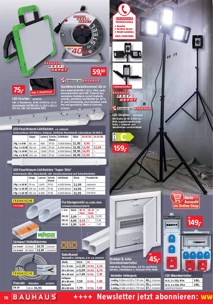 Aktueller Prospekt Bauhaus - Prospekte - von 30.07 bis 03.09.2022 - strona 17 - produkty: Anew, auer, aust, Bau, brie, eis, elle, Germ, Kabeltrommel, leds, Leuchte, leuchten, LG, reis, ssd, steckdose, telefon, Ti, trommel, wasser