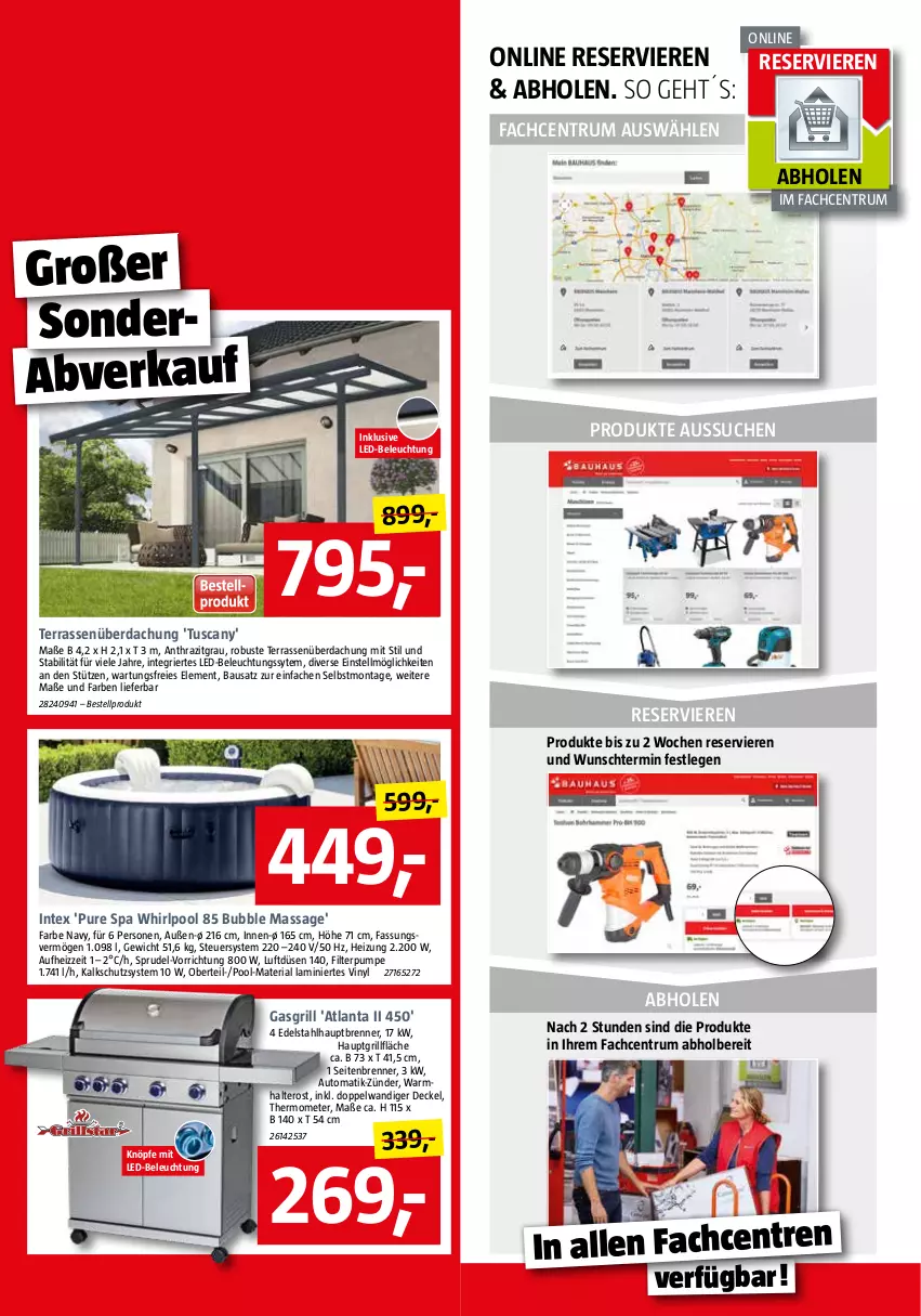 Aktueller Prospekt Bauhaus - Prospekte - von 30.07 bis 03.09.2022 - strona 2 - produkty: auto, Bau, beleuchtung, decke, Deckel, edelstahl, gasgrill, grill, led-beleuchtung, mit led-beleuchtung, pool, Ria, rum, Sprudel, Terrassenüberdachung, Ti, Whirlpool