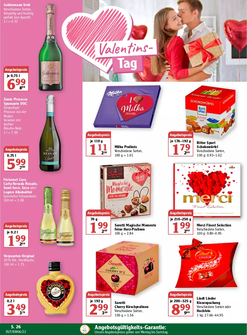 Aktueller Prospekt Globus - Prospekte - von 07.02 bis 12.02.2022 - strona 26 - produkty: alkohol, angebot, angebotspreis, aperitif, Cava, ecco, eis, ente, flasche, freixenet, frucht, geldermann, gin, HP, kirsch, kissen, lindor, lindt, merci, milka, pralinen, prosecco, puma, reis, ritter, ritter sport, saro, sarotti, schoko, schokowürfel, sekt, Sport, spumante, Ti, verpoorten, wein, würfel, zonin