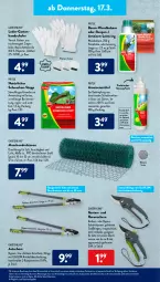 Gazetka promocyjna AldiSud - ALDI Aktuell - Gazetka - ważna od 19.03 do 19.03.2022 - strona 17 - produkty: alle artikel ohne dekoration, angebot, balsam, Bau, bio, biozidprodukte, boss, dekoration, Draht, eis, elle, ente, erde, gardenline®, Garten, gin, handschuhe, messer, Pinsel, Rauch, reis, resa, ring, Ritex, rosen, rwe, Schere, schuhe, sekt, teller, Ti, tisch, wasser, ZTE