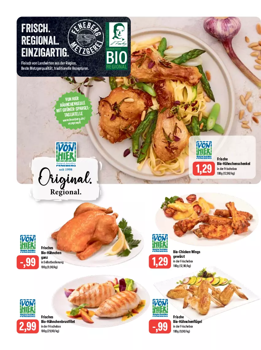 Aktueller Prospekt Feneberg - Prospekte - von 11.05 bis 13.05.2023 - strona 2 - produkty: bio, brustfilet, chicken wings, eis, elle, filet, fleisch, gewürz, hähnchenbrust, hähnchenbrustfilet, hähnchenflügel, hähnchenschenkel, henkel, rezept, schenkel, tagliatelle, Ti