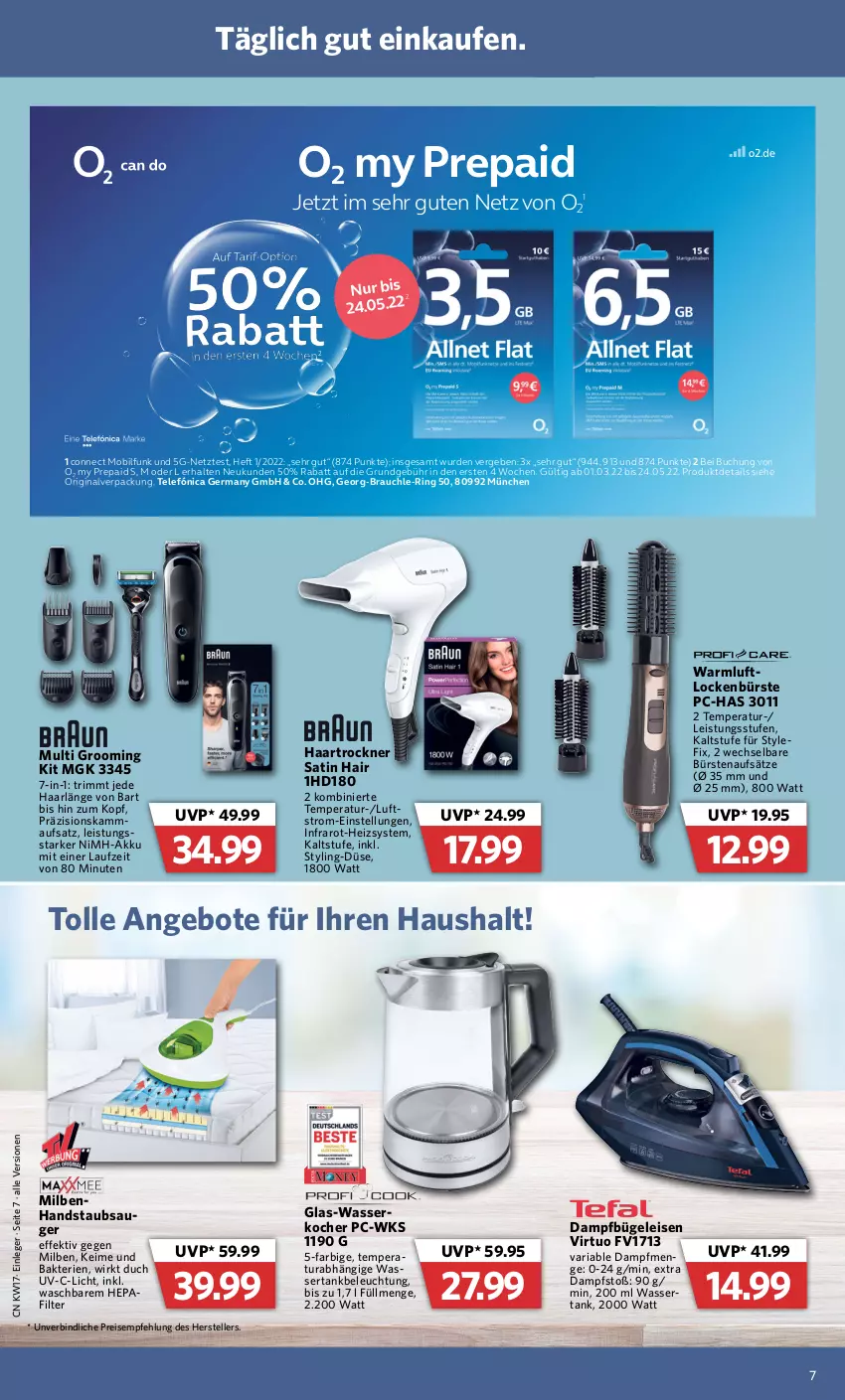 Aktueller Prospekt Combi - Prospekte - von 25.04 bis 30.04.2022 - strona 7 - produkty: akku, angebot, angebote, beleuchtung, buch, bügel, Bügeleisen, bürste, bürsten, dampfbügeleisen, eis, elle, Germ, gin, haartrockner, handstaubsauger, Kocher, Rauch, reis, Ria, ring, staubsauger, teller, Ti, Trockner, wasser, wassertank, ZTE