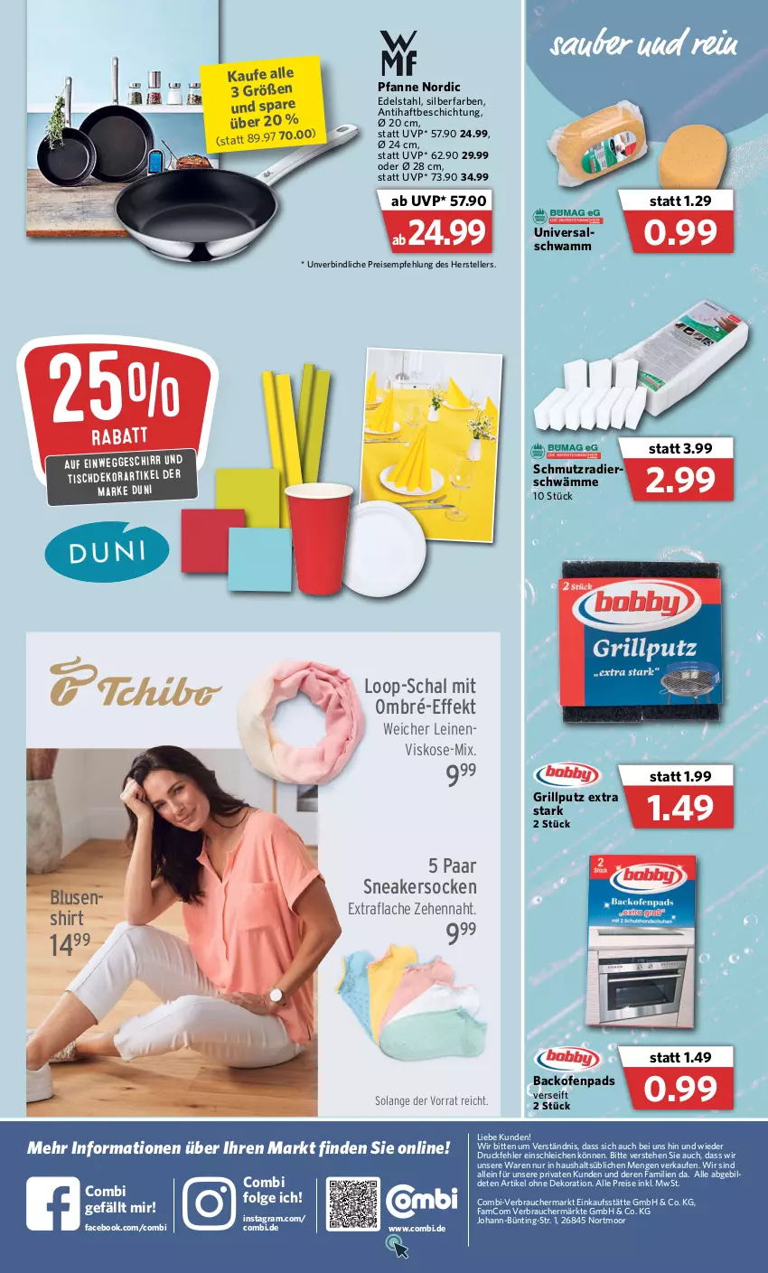 Aktueller Prospekt Combi - Prospekte - von 25.04 bis 30.04.2022 - strona 8 - produkty: backofen, bluse, dekoration, duni, edelstahl, eis, elle, geschirr, grill, leine, LG, Ofen, pfanne, Rauch, reis, Schal, Schleich, schwamm, shirt, sneaker, sneakersocken, socken, teller, Ti, tisch