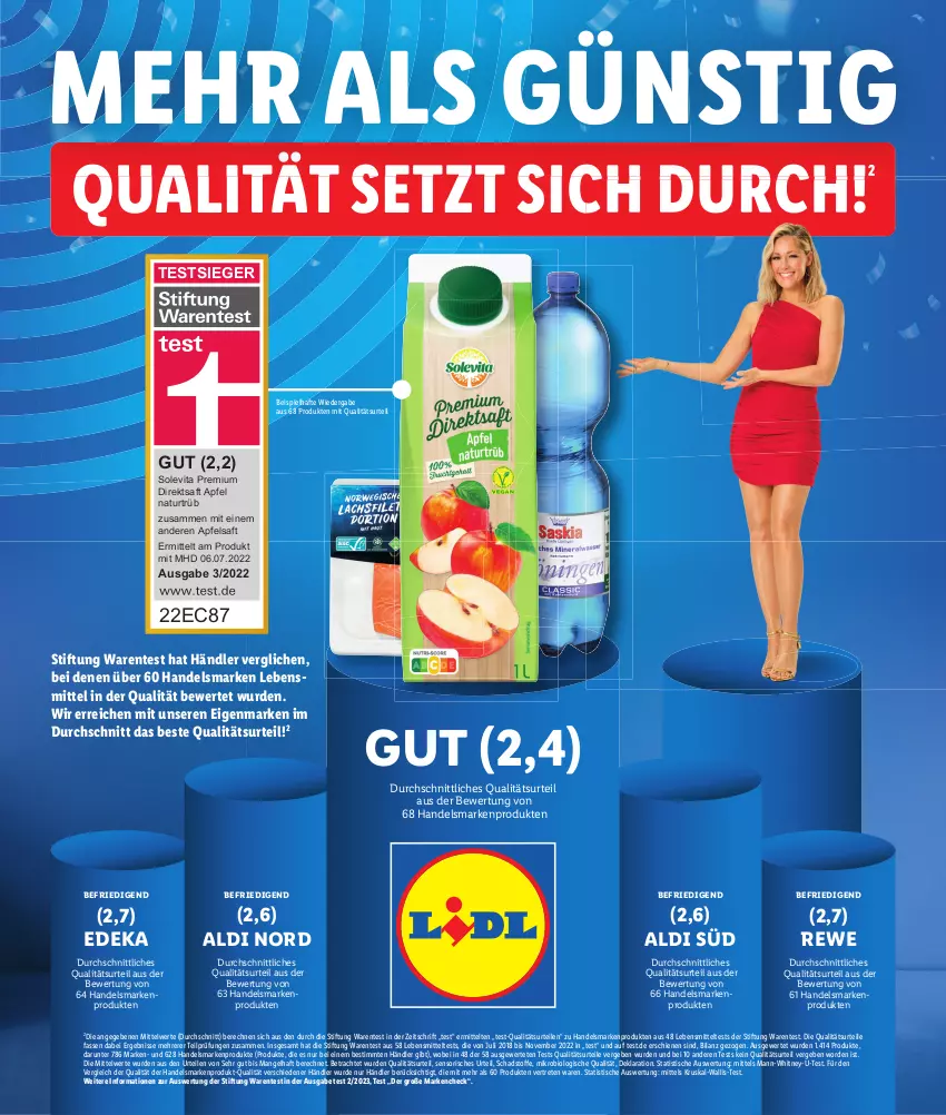 Aktueller Prospekt Lidl - 50 Jahre Lidl - von 19.05 bis 27.05.2023 - strona 4 - produkty: aldi, apfel, apfelsaft, bio, deka, direktsaft, eis, ente, lebensmittel, natur, saft, Ti, tisch, vita