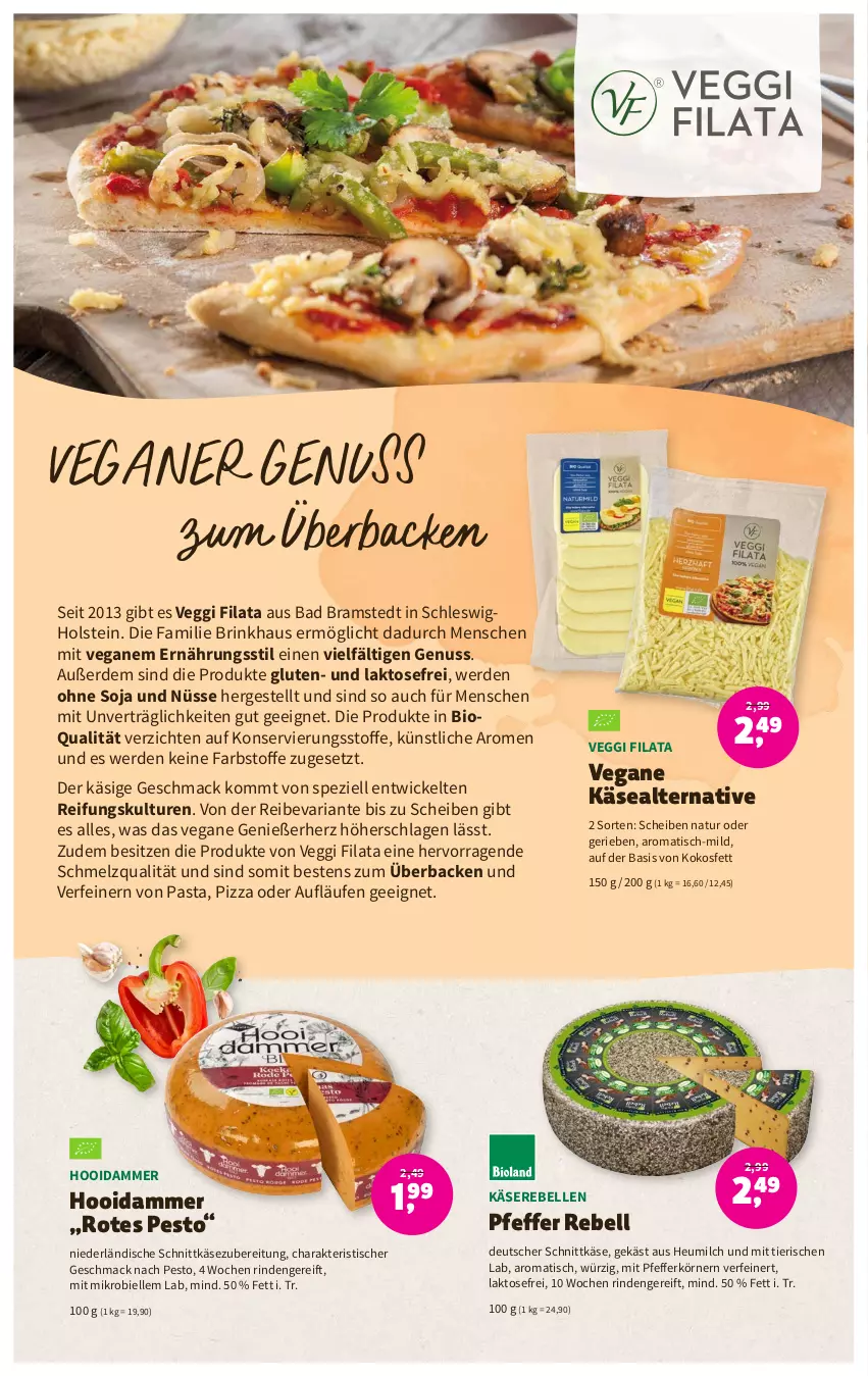 Aktueller Prospekt Denns Biomarkt - Prospekte - von 05.07 bis 18.07.2023 - strona 5 - produkty: Bad, bio, deutscher schnittkäse, elle, erde, Heu, heumilch, Käse, Käserebellen, kokos, Kokosfett, mac, milch, natur, nuss, pasta, pesto, pfeffer, pizza, rebell, Ria, rind, schnittkäse, soja, Spezi, Ti, tisch, WICK