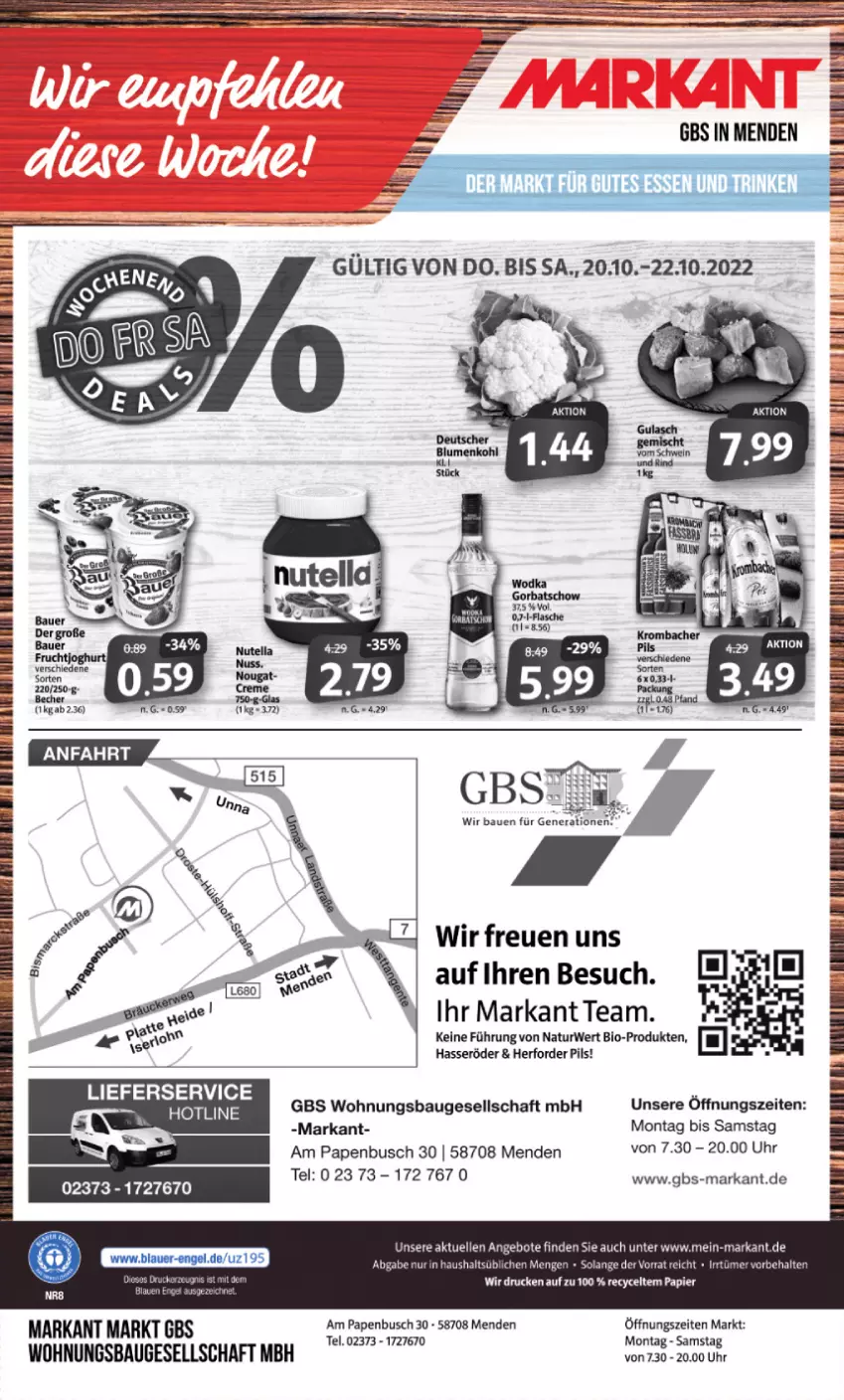 Aktueller Prospekt Markant - Prospekte - von 17.10 bis 22.10.2022 - strona 12 - produkty: angebot, angebote, Bau, Bebe, Becher, bio, brot, elle, hasseröder, lieferservice, natur, pils, rwe, Ti, uhr, wodka, Yo