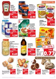 Gazetka promocyjna Kaufland - Gazetka - ważna od 02.02 do 02.02.2022 - strona 21 - produkty: angebot, angebote, auer, backwaren, barilla, Bau, Bauer, bohne, bohnen, bolognese, brot, brötchen, cerealien, creme, Donut, edamer, frische backwaren, geback, heinz, keimöl, ketchup, Krustenbrot, maggi, mais, margherita, miracel, miracel whip, natur, Ofen, pasta, pasta-sauce, pizza, ricotta, rum, saft, salat, salatcreme, sauce, schoko, schokolade, snack, Soße, suppe, Ti, tomate, tomaten, tomatenketchup