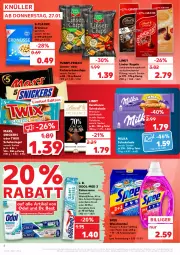 Gazetka promocyjna Kaufland - Gazetka - ważna od 02.02 do 02.02.2022 - strona 4 - produkty: angebot, beutel, Cap, chips, creme, Dr. Best, eis, elle, erbsen, erdnüsse, funny-frisch, gin, kichererbsen, Kugel, lindor, lindt, linsen, mars, milka, milka schokolade, oder twix, Odol, Odol-med 3, reis, riegel, schoko, schokolade, schokoladen, schokoriegel, snickers, spee, Ti, twix, waschmittel, zahncreme, ZTE